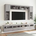 vidaXL TV nástenné skrinky s LED svetlami 2 ks sivé sonoma 60x30x40 cm