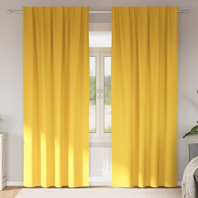 vidaXL Záclony na zatemnenie s krúžkami 2 pcs Horčicová žltá
