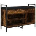vidaXL Lavička na topánky dymový dub 85,5x32x57,5 cm kompozitné drevo