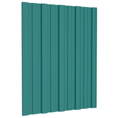 vidaXL Strešný panel 12 pcs Zelená 60 x 45 cm Pozinkovaná oceľ