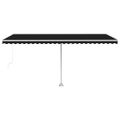 vidaXL Ručne zaťahovacia markíza s LED 500x350 cm antracitová