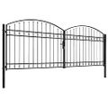 vidaXL Plotová brána ASSEN s dvojitými dverami a klenutým vrchom, oceľ 400x125 cm