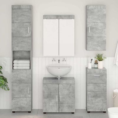 vidaXL Sada kúpeľňového nábytku TULUM 5 pcs Betónová šedá