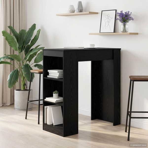 vidaXL Barový stôl 95 x 47 x 103,5 cm Kompozitné drevo Čierny dub