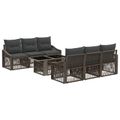 vidaXL Súprava záhradných pohoviek 7 ks Sivá a tmavo sivá polyratan