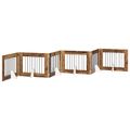 vidaXL Skladacia psia brána so stojanmi 6 ks Staré drevo 482 cm