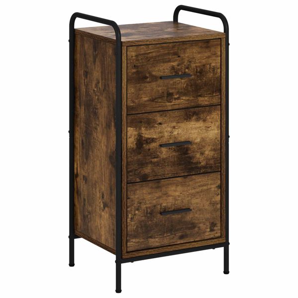 vidaXL Servírovacia skriňa Dymový dub 97 x 33 x 81 cm Kompozitné drevo