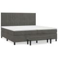 vidaXL Posteľný rám boxspring s matracom tmavosivý 200x200 cm zamat