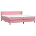 vidaXL Box Spring Posteľ s matracmi Ružová 200x210 cm Zamat