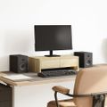 vidaXL Stojan na monitor a zásuvky sonoma 50x27x15 cm kompozitné drevo