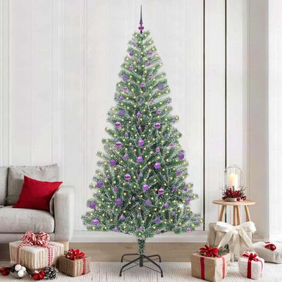 vidaXL Umelý vianočný stromček, snehom obalený, s LED svetlom 240 cm
