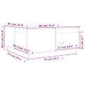 vidaXL Konferenčný stolík biely 80x81x36,5 cm borovicový masív