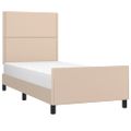 vidaXL Posteľný rám s čelom kapučínový 90x200 cm umelá koža