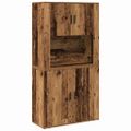 vidaXL Highboard Staré drevo 80 x 33 x 150 cm Kompozitné drevo