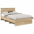 vidaXL Rám postele Sonoma dub 120 x 123 cm Kompozitné drevo