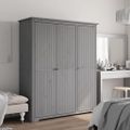 vidaXL Šatník BODO sivý 146x53,5x173 cm masívna borovica