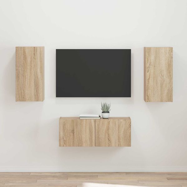 vidaXL Zostava TV skriniek Nástenný 2 pcs Sonoma dub Kompozitné drevo