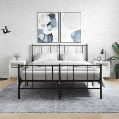 vidaXL Nočné stolíky 2 ks lesklé biele 40x35x50 cm kompozitné drevo