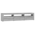 vidaXL TV skrinka s LED svetlami sivý dub sonoma 180x35x40 cm