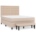 vidaXL Boxspring posteľ s matracom kapučínová 140x190 cm umelá koža