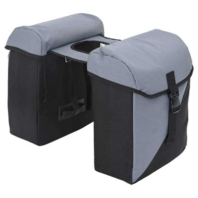 vidaXL Cyklistická taška Šedá a čierna 31.5 x 15.5 x 40 cm Polyester