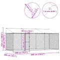 vidaXL Klietka pre psa s strechou Strieborná 600 x 200 x 256 cm