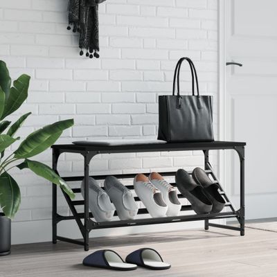 vidaXL Regál na topánky čierny 90x30x45 cm kompozitné drevo