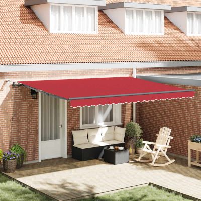 vidaXL Sklopná markíza Červená 450 × 300 cm Polyester