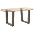 vidaXL Nohy konferenčného stolíka v tvare V, 2 ks, prírodná oceľ, 50 x (42-43,3) cm, oceľ