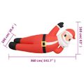 vidaXL Nafukovací ležiaci vianočný Santa s LED 160 cm