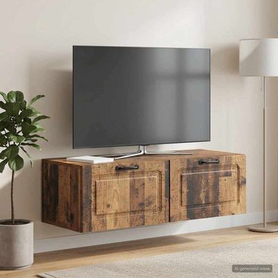 vidaXL Nástenná TV skrinka Nástenný Staré drevo 98 x 41 x 30 cm
