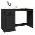 vidaXL Stolík so zásuvkami čierny 115x50x75 cm kompozitné drevo