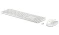 HP 655 Wireless keyboard mouse White Set klávesnice a myš, bezdrátové 2,4GHz, 20 programovatelných kláves, 4000 dpi, recyklované materiály 60%, bílá