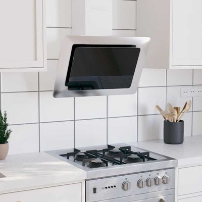 vidaXL Nástenný digestor 60 cm nerez a tvrdené sklo strieborný