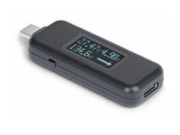 USB-C tester napájania - digitálny multimeter, obojsmerný - čierna