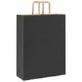 vidaXL Papierové tašky 250 ks s rúčkami, čierna, 32x12x42 cm