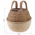vidaXL Kvetináč s uchami Biela Ø 22 x 20 cm 100% Morská tráva