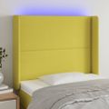 vidaXL Čelo postele s LED zelené 83x16x118/128 cm látka