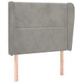 vidaXL Čelo postele so záhybmi bledosivé 83x23x118/128 cm zamat