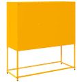 vidaXL Komoda horčicovožltá 100,5x39x107 cm oceľ valcovaná za studena