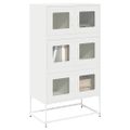 vidaXL Highboard White 68x39x123 cm Oceľ