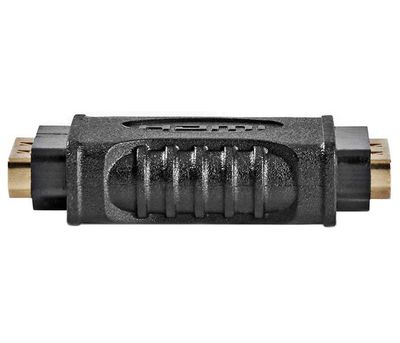 Nedis CVGB34900BK - HDMI Adaptér | HDMI Zásuvka - HDMI Zásuvka | Čierna farba Adaptér, HDMI (F) na HDMI (F), priamy, zlátené konektory, čierny