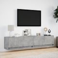 vidaXL TV nástenná skrinka s LED svetlami betónovo sivá 180x31x38 cm