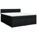 vidaXL Posteľný rám boxspring s matracom čierny 180x200 cm látka