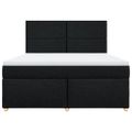 vidaXL Posteľný rám boxspring s matracom čierny 180x200 cm látka