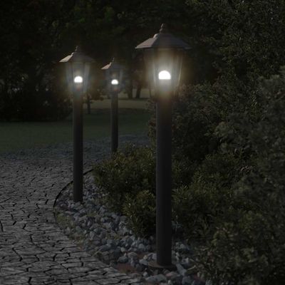 vidaXL Vonkajšia stojaca lampa čierna 80 cm nehrdzavejúca oceľ