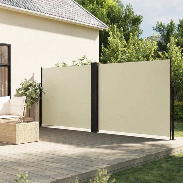 vidaXL Zaťahovacia bočná markíza krémová 180x1200 cm