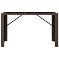 vidaXL Barový stôl so sklenenou doskou hnedý 185x80x110 cm polyratan