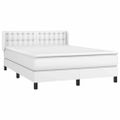 vidaXL Boxspring posteľ s matracom biely 140x190 cm umelá koža