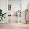 vidaXL Brána pre psa skladacia 3 panely biela 150 cm topoľové drevo